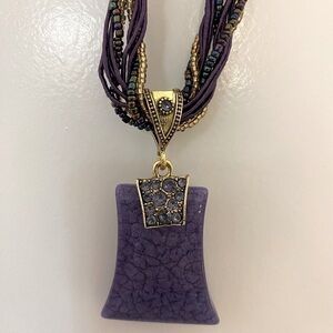 Fashion jewelry necklace and earrings in purple. Purchased myself in #India.